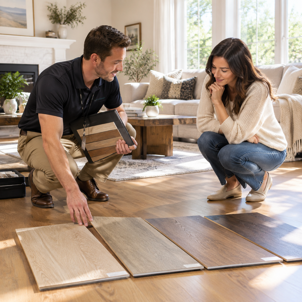 Flooring samples in home